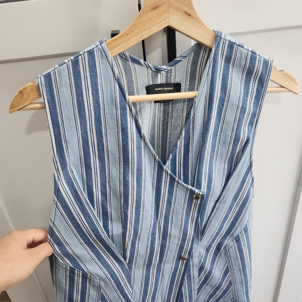 Isabel Marant Striped Sleeveless Snap Top size 38 US 6. T1 - Picture 4 of 14
